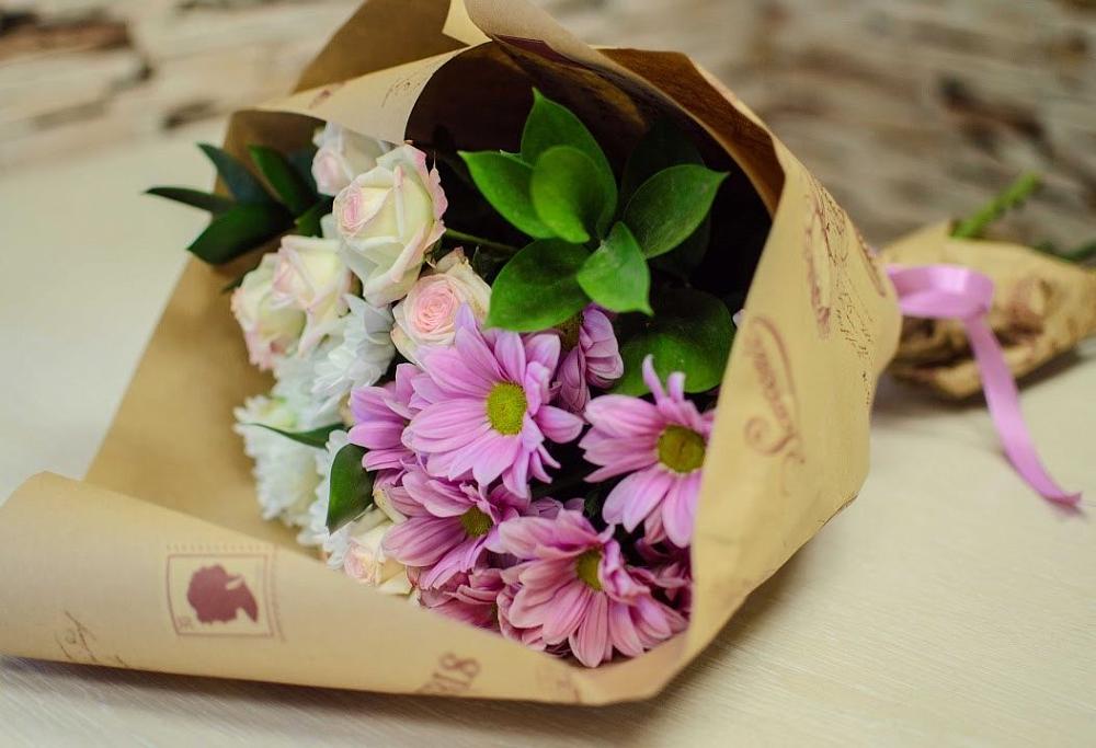 Букет цветов из: Розы и Хризантемы в Кантышево