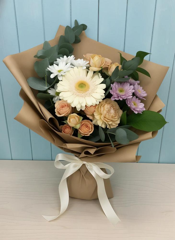 Букет цветов из: Герберы и Хризантемы в Кантышево