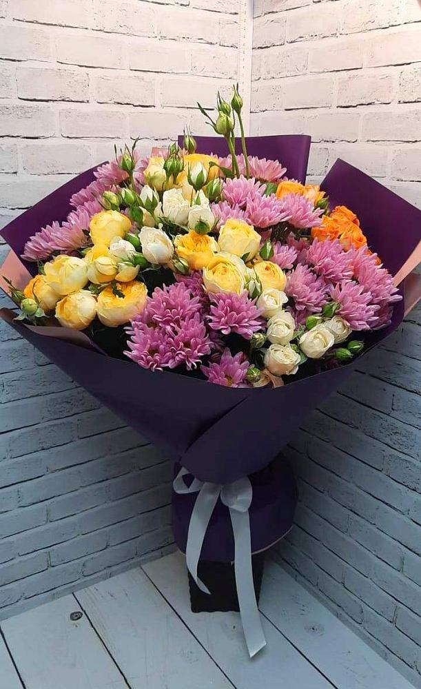 Букет цветов из: Хризантемы и Розы в Кантышево