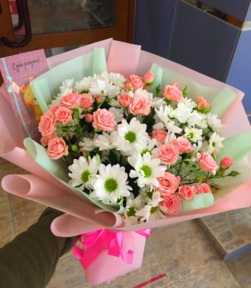 Букет цветов из: Розы и Хризантемы в Кантышево